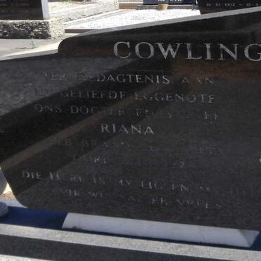 COWLING Riana nee BRAND 1932-1978