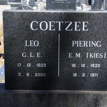COETZEE G.L.E. 1923-2000 &amp; E.M. KIES 1933-1971