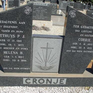 CRONJE Matthuys P.J. 1910-1977 &amp; Helena B. 1907-1998 :: CRONJE Corrie 1933-1972