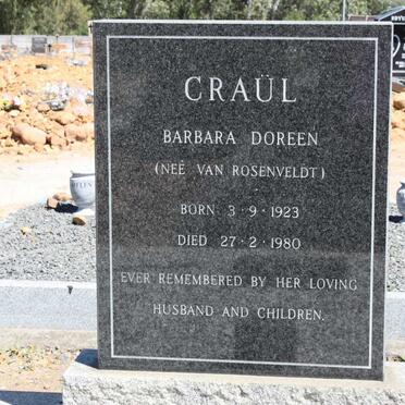CRAUL Barbara Doreen nee VAN ROSENVELDT 1923-1980