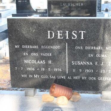 DEIST Nicolaas H. 1906-1976 &amp; Susanna E.J. 1903-1997