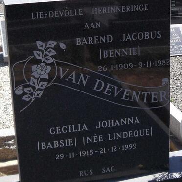 DEVENTER Barend Jacobus, van 1909-1982 &amp; Cecilia Johanna LINDEQUE 1915-1999