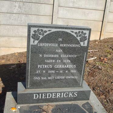 DIEDERICKS Petrus Gerhardus 1896-1981