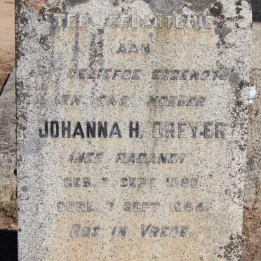 DREYER Johanna H. nee RADANDT 1896-1944