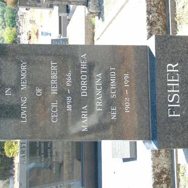 FISHER Cecil Herbert 1898-1966 &amp; Maria Dorothea Francina SCHMIDT 1902-1991