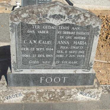 FOOT C.A.W. 1904-1965 &amp; Anna Maria SWIFT 1912-1959