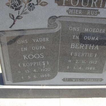 FOURIE Koos 1920-1988 &amp; Bertha 1913-1989