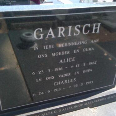 GARISCH Charles 1913-1993 &amp; Alice 1916-1982