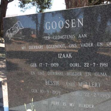 GOOSEN Izaak 1909-1981 &amp; Bessie MULLER 1909-1983