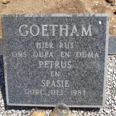 GOETHAM Petrus -1983 &amp; Spasie -1983