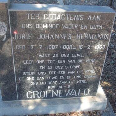 GROENEWALD Jurie Johannes Hermanus 1887-1963
