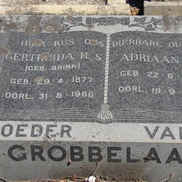 GROBBELAAR Adriaan M. 1875-1966 &amp; Gertruida H.S. BRINK 1877-1966