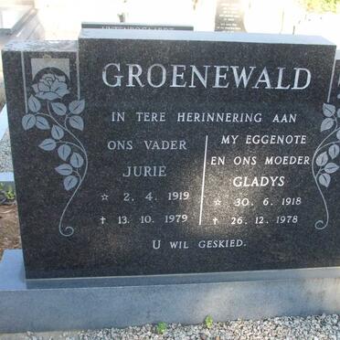 GROENEWALD Jurie 1919-1979 &amp; Gladys 1918-1978