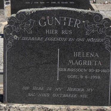 GUNTER Helena Magrieta nee ROSSOUW 1910-1959