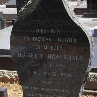 HAWERHALS Jeanette 1934-1980