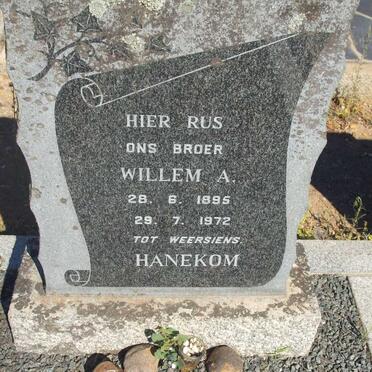 HANEKOM Willem A. 1895-1972 