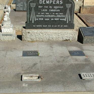 HAUPT Carel Albrecht 1915-1990 :: HAUPT S.K.J. :: DEMPERS Louis Christian 1918-1966 &amp; Susanna Katharina Johanna1932-2009