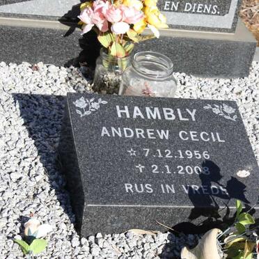HAMBLY Cecil Stanley 1931-1981 &amp; Francina Susanna W. 1934-2003 :: HAMBLY Andrew Cecil 1956-2008 