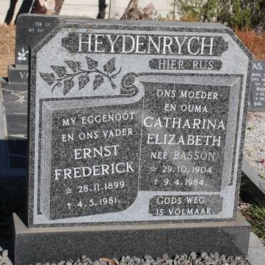 HEYDENRYCH Ernst Frederick 1899-1981 &amp; Catharina Elizabeth BASSON 1904-1984