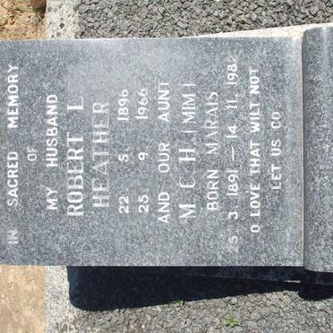 HEATHER Robert L. 1896-1966 &amp; M.C.H. MARAIS 1891-1982