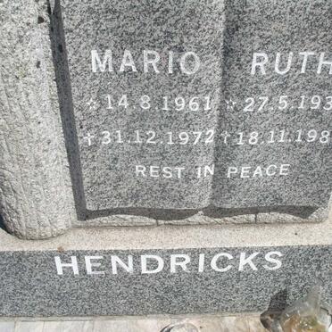 HENDRICKS Mario 1961-1972 :: HENDRICKS Ruth 1939-1983