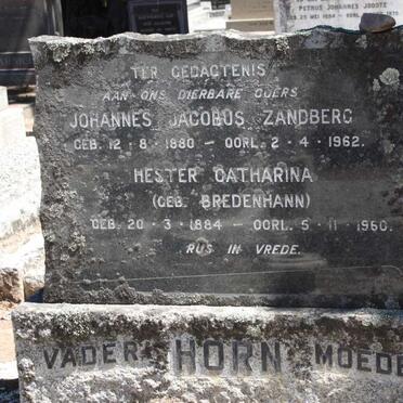 HORN Johannes Jacobus Zandberg 1880-1962 &amp; Hester Catharina BREDENHANN 1884-1960