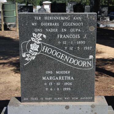 HOOGENDOORN Francois J. 1895-1987 &amp; Margaretha 1906-1999