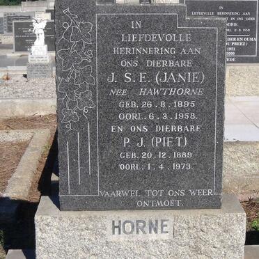 HORNE P.J. 1889-1973 J.S.E. HAWTHORNE 1895-1958