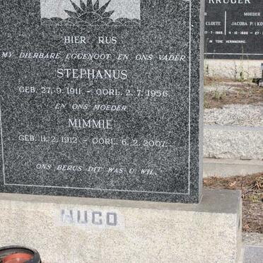 HUGO Stephanus 1911-1956 &amp; Mimmie 1912-2007