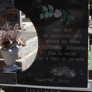 JONKER Catherina Johanna nee DE KOCK 1933-1978
