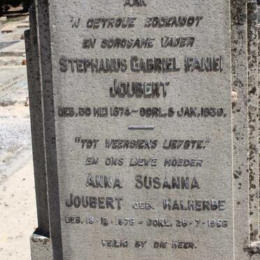JOUBERT Stephanus Gabriel 1874-1939 &amp; Anna Susanna MALHERBE 1876-1956