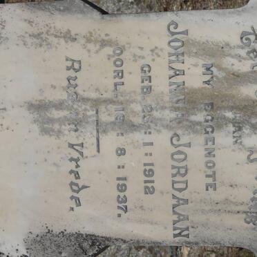 JORDAAN Johanna 1912-1937