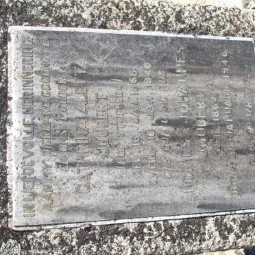 JOUBERT Andries Johannes 1864-1946 &amp; Cathrina Aletta STOFFBERG 1866-1940