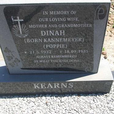KEARNS Dinah nee KANNEMEYER 1932-1985