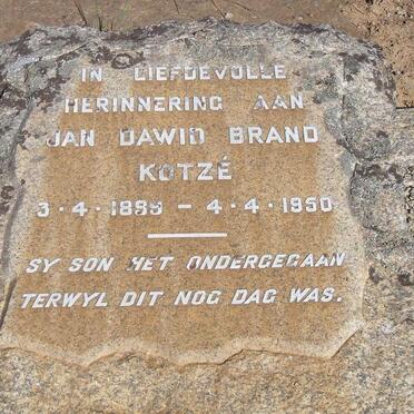 KOTZE Jan Dawid Brand 1899-1950