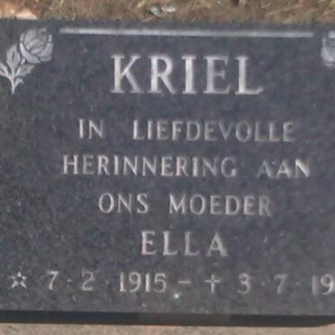 KRIEL Ella 1915-1991