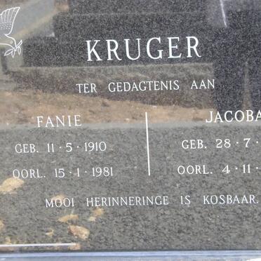 KRUGER Fanie 1910-1981 &amp; Jacoba 1932-2009