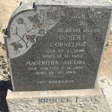 KRUGER Ockert Cornelius 1886-1962 &amp; Mageritha Jacoba COETZEE1900-1963