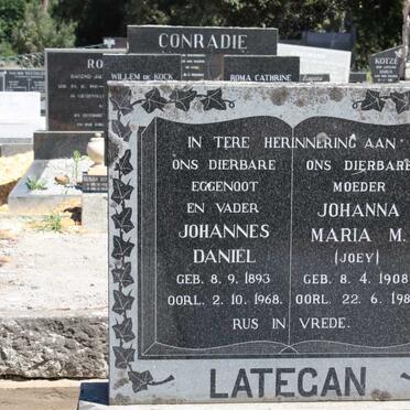 LATEGAN Johannes Daniel 1893-1968 & Johanna Maria M. 1908-1981