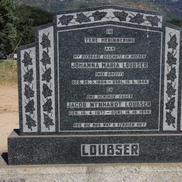 LOUBSER Jacob Mynhardt 1877-1959 & Johanna Maria GREEFF 1884-194?