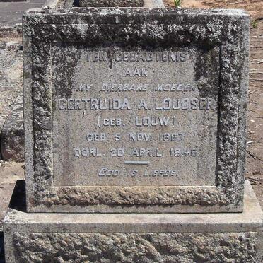 LOUBSER Gertruida A. nee LOUW 1867-1946