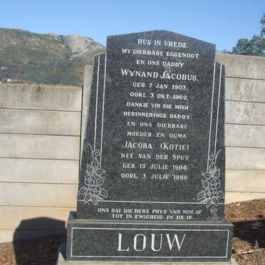 LOUW Wynand Jacobus 1903-1962 & Jacoba VAN DER SPUY 1904-1988