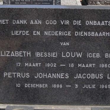 LOUW Petrus Johannes Jacobus 1898-1965 & Elizabeth BICCARD 1902-1960