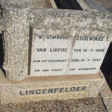 LINGENFELDER Lodewikus T. 1900-1947