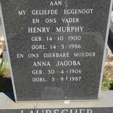 LAUBSCHER Henry Murphy 1900-1986 & Anna Jacoba 1906-1987