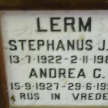 LERM Stephanus J.A. 1922-1985 & Andrea G. 1927-1997