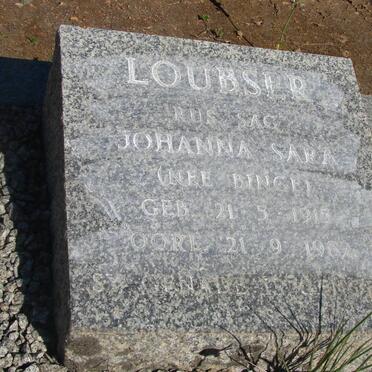 LOUBSER Johanna Sara nee BINGE 1915-1982