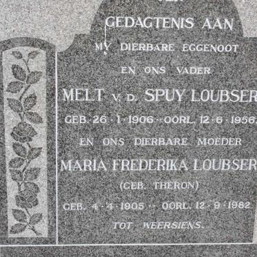 LOUBSER Melt v.d. SPUY 1906-1956 & Maria Frederika THERON 1905-1982