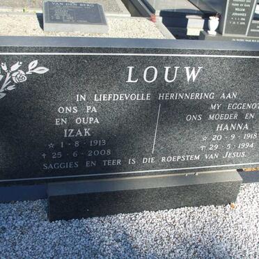 LOUW Izak 1913-2008 & Hannie 1918-1994