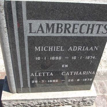 LAMBRECHTS Michiel Adriaan 1896-1974 & Aletta Catharina 1896-1979